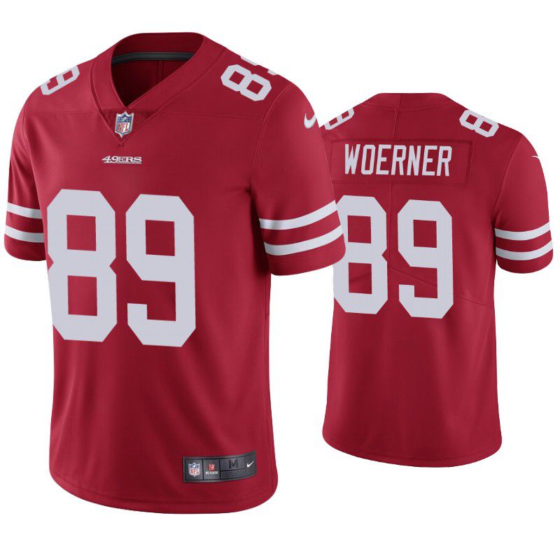 Men San Francisco 49ers #89 Charlie Woerner Nike Red Vapor Limited NFL Jersey->san francisco 49ers->NFL Jersey